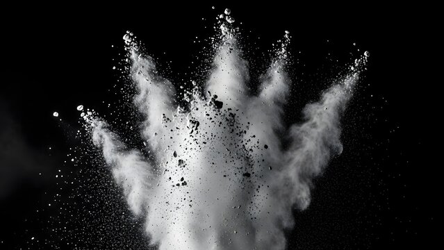 A handprint made of white smoke on a black background