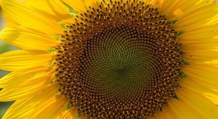 A close-up view of a sunflower's bright yellow petals and dark brown center in a field