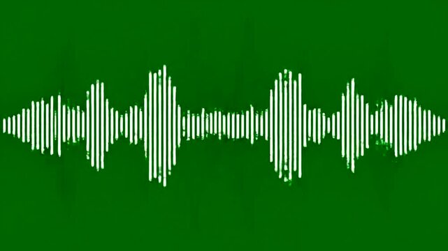 Sound wave pattern on green background.