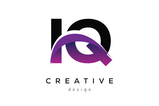 LQ Creative Abstract logo design featuring intertwined letters in gradient purple