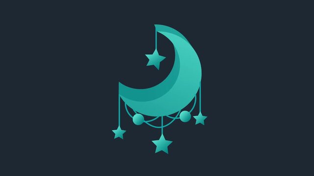 Moon and stars hanging decoration, celestial night theme