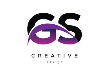 GS Creative Abstract logo design featuring intertwined letters in gradient purple