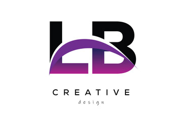 LB Creative Abstract logo design featuring intertwined letters in gradient purple