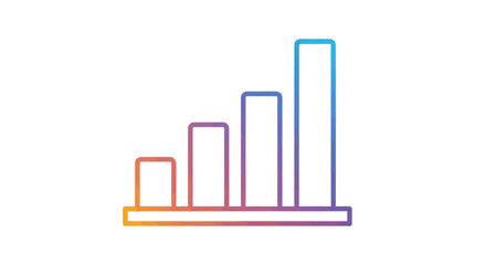 Vibrant gradient bar chart icon illustrating data growth and statistical progress with colorful