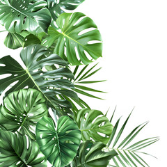 green leaves on transparent