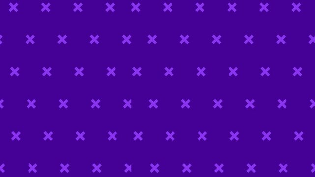 Animated purple background with cross shape pattern seamless loop minimalist graphic design abstract