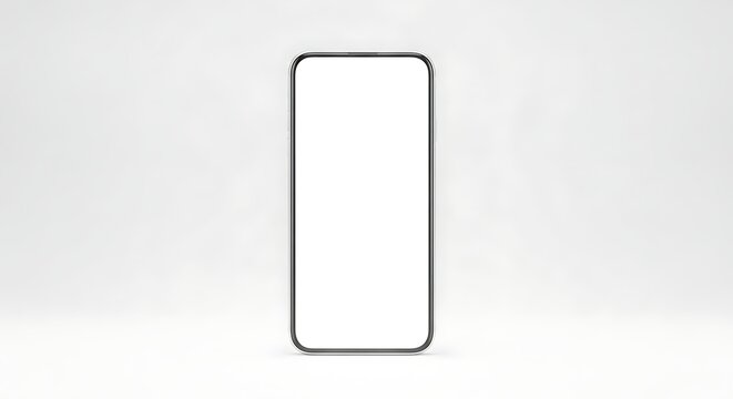A sleek smartphone outline on a clean white background