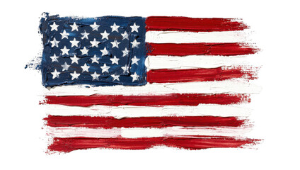 American flag brush stroke painted usa patriotic illustration