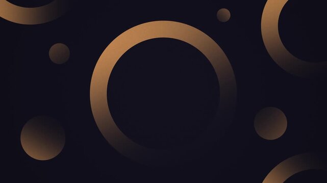 Elegant bronze circles and spheres abstract background subtle animation subtle texture dark