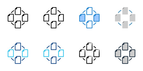 Multitasking icons set multiple style collection. Editable stroke 
