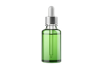Isolated Bottle of Green Essential Oil for Medical Beauty and Health Products