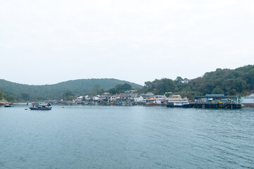 香港　塔門島の海と町並み