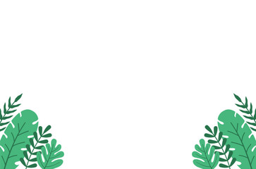 Obraz premium Minimal Green Leaves Frame Nature Template Background