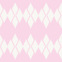 Pink Argyle Knitting Seamless Pattern Design