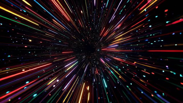Colorful Light Trails in Space.