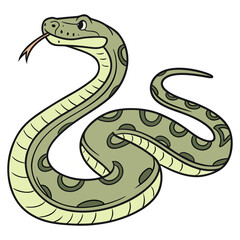 Fototapeta premium “Green Snake Cartoon Illustration Wildlife Reptile Vector Design”