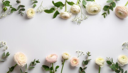 Wedding flower arrangements seen from above
