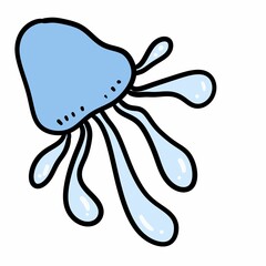 jelly fish cartoon on white background
