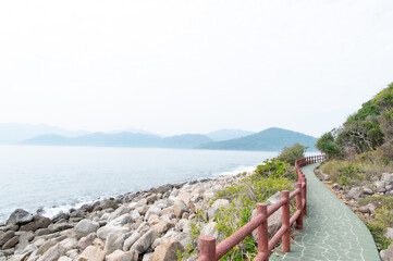 香港　塔門島の海と町並み