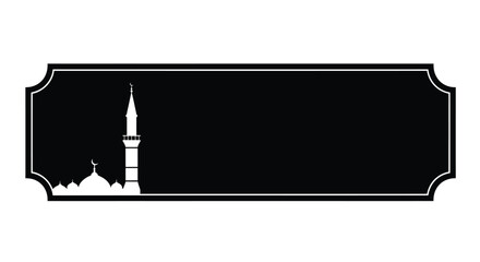 Mosque Silhouette in Elegant Black Frame at Night