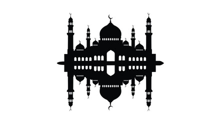 Taj Mahal silhouette with reflection in modern minimalist style
