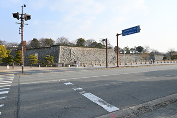 姫路城の外堀と石垣