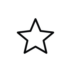 Obraz premium Black five pointed star outline icon isolated on transparent grid for web and mobile apps