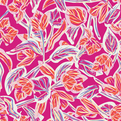 Pastel Abstract Floral Seamless Pattern Design