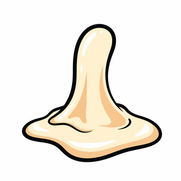 A cartoonish beige puddle with a raised central blob
