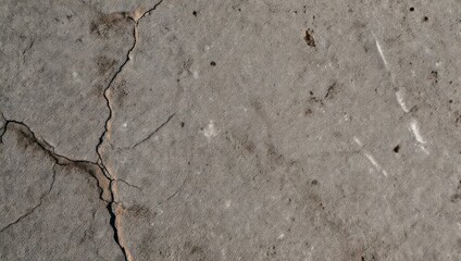 Fototapeta premium Close-up view of a weathered concrete surface, featuring cracks and textured imperfections