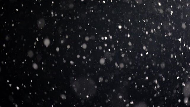 Falling Snow Against A Night Sky - Winter. - static shot