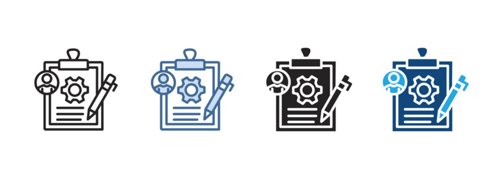 Multi Style Icon Set Job description Collection
