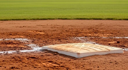 Baseball diamond home plate on wellmaintained dirt infield surface