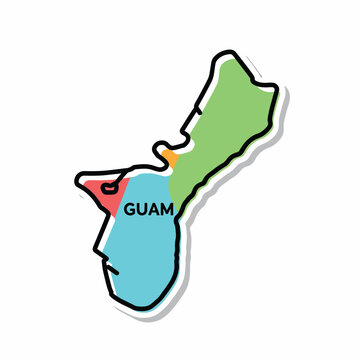 A colorful map of Guam