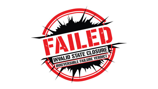 Failed Stamp: A bold red and black stamp design conveys a strong message of failure.