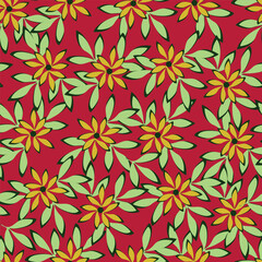 Seamless vintage floral pattern with delicate flowers and leaves for a decorative fabric textile fashion print or wallpaper design