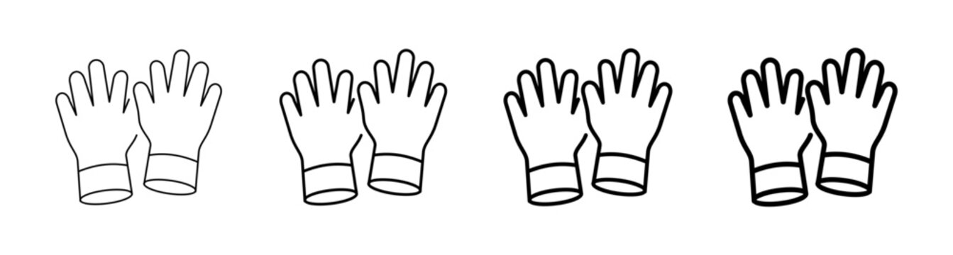 Protective Work Gloves line art for Construction and Medical Use icon vector illustration