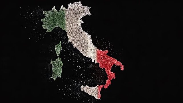 Italy Map with Highlighted Region.