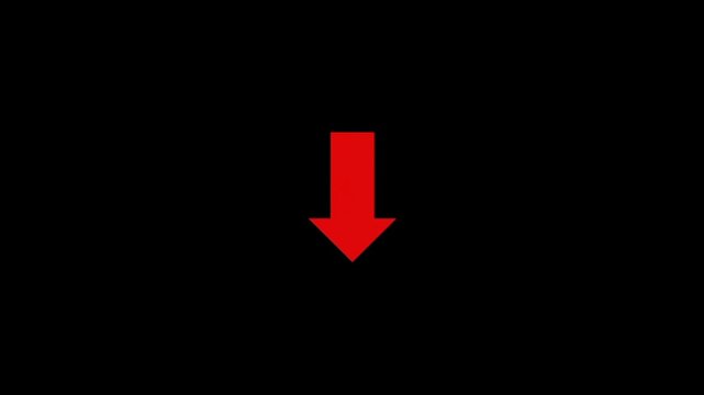 Bold red arrow pointing upwards on black background