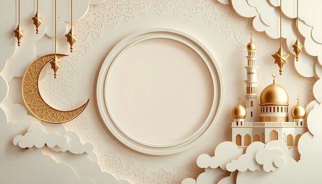 Arabian greeting card for ramadan, eid mubaraq, aid al adha, etc.