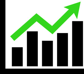 Growing graph icon showing business growth analytics finance success trend chart symbol for marketing strategy dashboard infographic design set collection group modern.