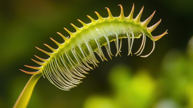 flytrap. A Venus flytrap with its sealed leaf chamber in a swamp, macro view. gardening catalogs, home-decor guides, designed for home decor and floral branding, used by sales representatives.