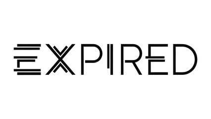 Expired Word in Graphic Resources: Bold word mark design, with a creative and modern typographical style. The word 'EXPIRED' stands out prominently, conveying a sense of temporal finality. © Nadim