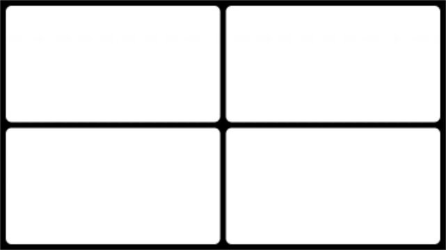 Four Panel Split Screen Frame Matte Balanced Grid Layout Transparent Alpha Channel 4K