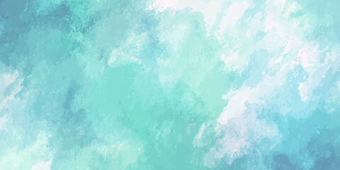 Fototapeta premium A vibrant watercolor texture that blends multiple shades of blue and green High quality design white watercolor wash texture background.