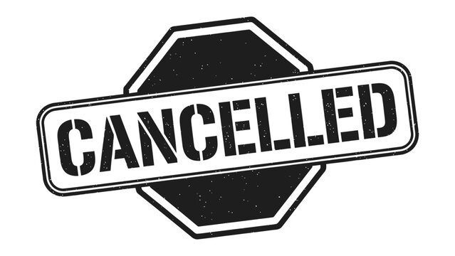 Cancelled Stamp of Authority: A stark, bold, and authoritative image of a CANCELLED stamp, conveying a clear message of nullification, deletion, or revocation.