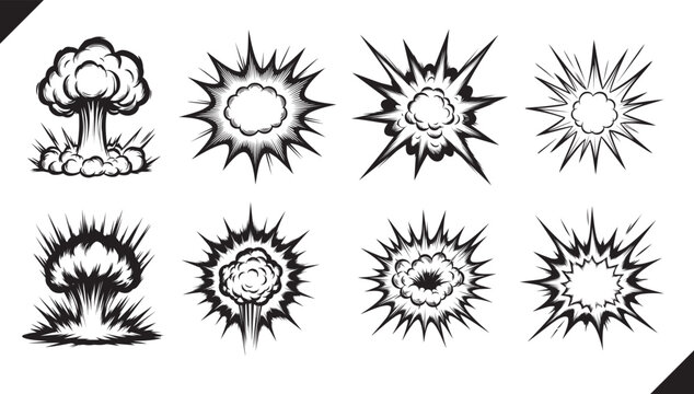 Doodle Explosion &ndash; Comic Burst Manga Explosion Vector Set