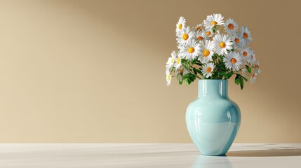 Vase of white flowers sits on a table