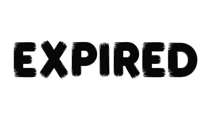 Fototapeta premium Expired Text: The word EXPIRED stands out in bold, painted letters against a neutral background. The visual emphasizes the concept of expiration, urging viewers to reflect on deadlines.