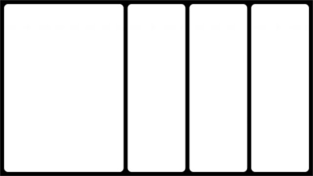 Four Column Vertical Split Screen Frame Matte with Rounded Corners Transparent Alpha Channel 4K